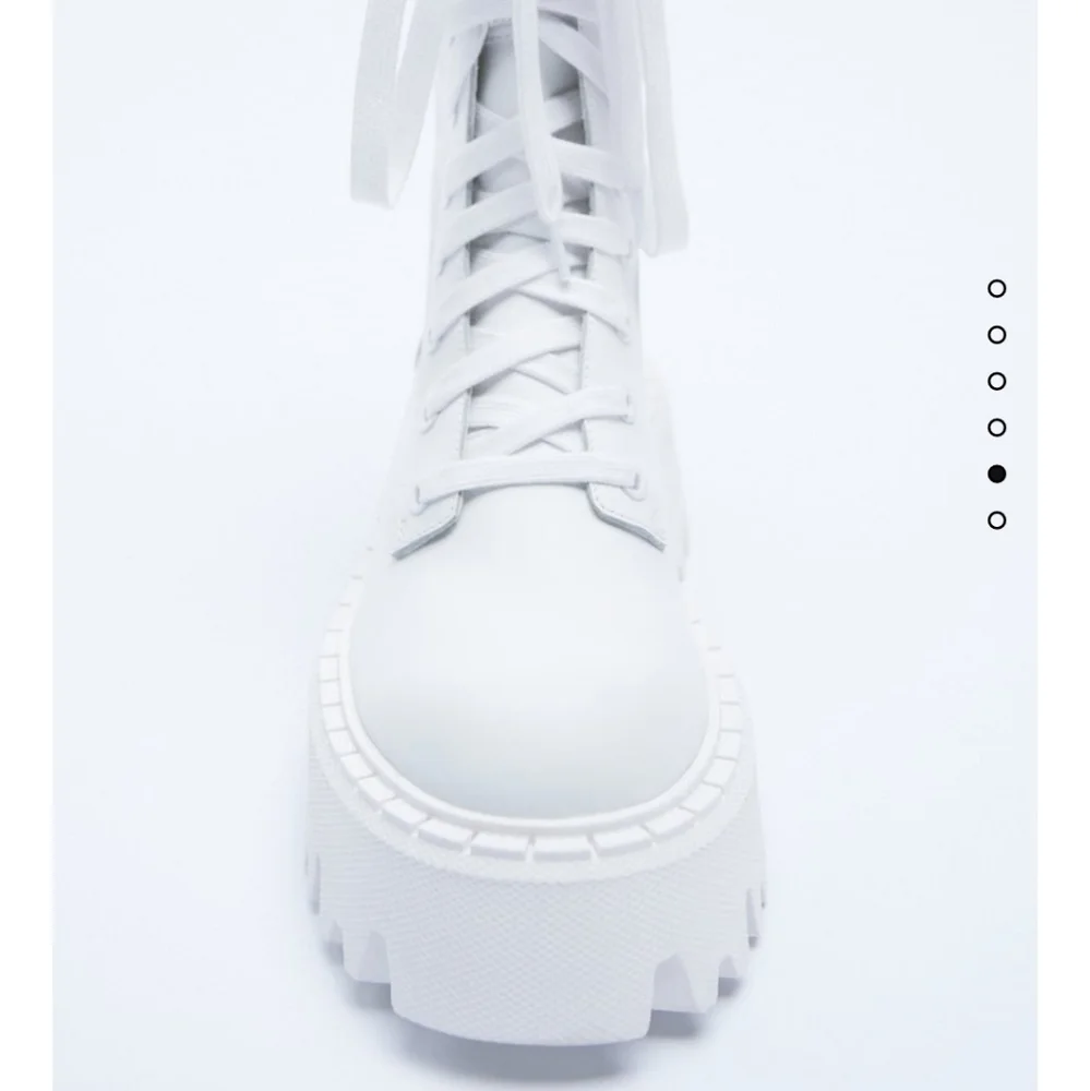Brand New Zara LACE-UP LEATHER ANKLE BOOTS - Picture 7 of 14